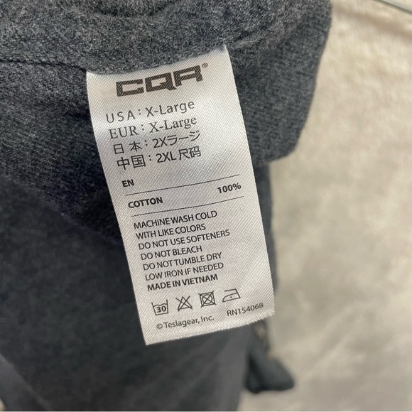 CQR men’s gray flannel button up long sleeve shirt XL cotton casual - Picture 6 of 6